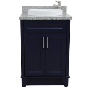 Bellaterra Home Vanity BellaTerra Home 25" Single Sink Vanity in Blue Finish with Gray Granite and Round Sink 400700-25-BU-GYRD
