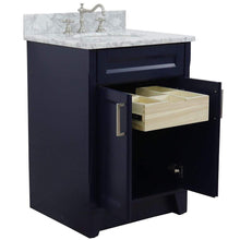 Load image into Gallery viewer, Bellaterra Home Vanity BellaTerra Home 25&quot; Single Sink Vanity in Blue finish with White Carrara Marble and Oval Sink 400700-25-BU-WMO