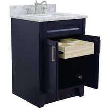 Load image into Gallery viewer, Bellaterra Home Vanity BellaTerra Home 25&quot; Single Sink Vanity in Blue Finish with White Carrara Marble and Rectangle Sink 400700-25-BU-WMR