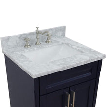 Load image into Gallery viewer, Bellaterra Home Vanity BellaTerra Home 25&quot; Single Sink Vanity in Blue Finish with White Carrara Marble and Rectangle Sink 400700-25-BU-WMR