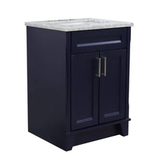 Load image into Gallery viewer, Bellaterra Home Vanity BellaTerra Home 25&quot; Single Sink Vanity in Blue Finish with White Carrara Marble and Rectangle Sink 400700-25-BU-WMR