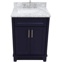 Load image into Gallery viewer, Bellaterra Home Vanity BellaTerra Home 25&quot; Single Sink Vanity in Blue Finish with White Carrara Marble and Rectangle Sink 400700-25-BU-WMR