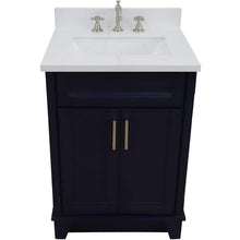 Load image into Gallery viewer, Bellaterra Home Vanity BellaTerra Home 25&quot; Single Sink Vanity in Blue Finish with White Quartz and Rectangle Sink 400700-25-BU-WER