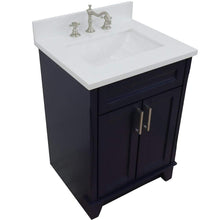 Load image into Gallery viewer, Bellaterra Home Vanity BellaTerra Home 25&quot; Single Sink Vanity in Blue Finish with White Quartz and Rectangle Sink 400700-25-BU-WER