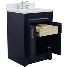 Load image into Gallery viewer, Bellaterra Home Vanity BellaTerra Home 25&quot; Single Sink Vanity in Blue Finish with White Quartz and Rectangle Sink 400700-25-BU-WER