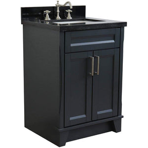 Bellaterra Home Vanity BellaTerra Home 25" Single Sink Vanity in Dark Gray Finish with Black Galaxy Granite and Rectangle Sink 400700-25-DG-BGR