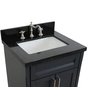 Bellaterra Home Vanity BellaTerra Home 25" Single Sink Vanity in Dark Gray Finish with Black Galaxy Granite and Rectangle Sink 400700-25-DG-BGR