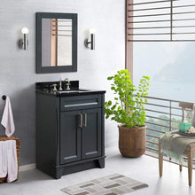 Load image into Gallery viewer, Bellaterra Home Vanity BellaTerra Home 25&quot; Single Sink Vanity in Dark Gray Finish with Black Galaxy Granite and Rectangle Sink 400700-25-DG-BGR