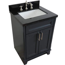 Load image into Gallery viewer, Bellaterra Home Vanity BellaTerra Home 25&quot; Single Sink Vanity in Dark Gray Finish with Black Galaxy Granite and Rectangle Sink 400700-25-DG-BGR