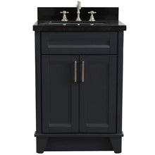 Load image into Gallery viewer, Bellaterra Home Vanity BellaTerra Home 25&quot; Single Sink Vanity in Dark Gray Finish with Black Galaxy Granite and Rectangle Sink 400700-25-DG-BGR