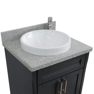 Bellaterra Home Vanity BellaTerra Home 25" Single Sink Vanity in Dark Gray Finish with Gray Granite and Round Sink 400700-25-DG-GYRD