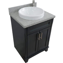 Load image into Gallery viewer, Bellaterra Home Vanity BellaTerra Home 25&quot; Single Sink Vanity in Dark Gray Finish with Gray Granite and Round Sink 400700-25-DG-GYRD