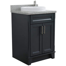 Load image into Gallery viewer, Bellaterra Home Vanity BellaTerra Home 25&quot; Single Sink Vanity in Dark Gray Finish with Gray Granite and Round Sink 400700-25-DG-GYRD