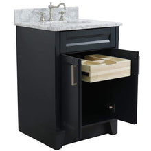 Load image into Gallery viewer, Bellaterra Home Vanity BellaTerra Home 25&quot; Single Sink Vanity in Dark Gray Finish with White Carrara Marble and Oval Sink 400700-25-DG-WMO