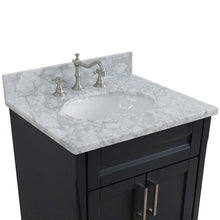 Load image into Gallery viewer, Bellaterra Home Vanity BellaTerra Home 25&quot; Single Sink Vanity in Dark Gray Finish with White Carrara Marble and Oval Sink 400700-25-DG-WMO