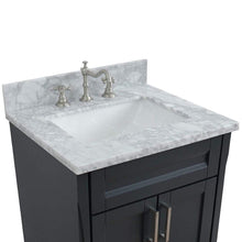 Load image into Gallery viewer, Bellaterra Home Vanity BellaTerra Home 25&quot; Single Sink Vanity in Dark Gray Finish with White Carrara Marble and Rectangle Sink 400700-25-DG-WMR