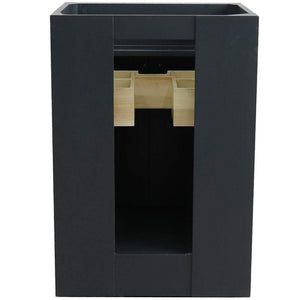 Bellaterra Home Vanity BellaTerra Home 25" Single Sink Vanity in Dark Gray Finish with White Carrara Marble and Rectangle Sink 400700-25-DG-WMR