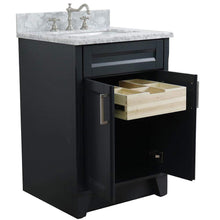 Load image into Gallery viewer, Bellaterra Home Vanity BellaTerra Home 25&quot; Single Sink Vanity in Dark Gray Finish with White Carrara Marble and Rectangle Sink 400700-25-DG-WMR