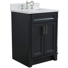 Load image into Gallery viewer, Bellaterra Home Vanity BellaTerra Home 25&quot; Single Sink Vanity in Dark Gray Finish with White Quartz and Rectangle Sink 400700-25-DG-WER