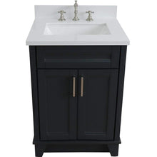 Load image into Gallery viewer, Bellaterra Home Vanity BellaTerra Home 25&quot; Single Sink Vanity in Dark Gray Finish with White Quartz and Rectangle Sink 400700-25-DG-WER
