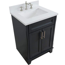 Load image into Gallery viewer, Bellaterra Home Vanity BellaTerra Home 25&quot; Single Sink Vanity in Dark Gray Finish with White Quartz and Rectangle Sink 400700-25-DG-WER