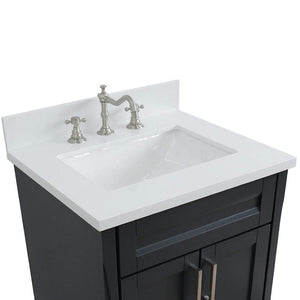 Bellaterra Home Vanity BellaTerra Home 25" Single Sink Vanity in Dark Gray Finish with White Quartz and Rectangle Sink 400700-25-DG-WER