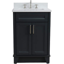 Load image into Gallery viewer, Bellaterra Home Vanity BellaTerra Home 25&quot; Single Sink Vanity in Dark Gray Finish with White Quartz and Rectangle Sink 400700-25-DG-WER