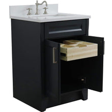 Load image into Gallery viewer, Bellaterra Home Vanity BellaTerra Home 25&quot; Single Sink Vanity in Dark Gray Finish with White Quartz and Rectangle Sink 400700-25-DG-WER