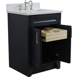 Bellaterra Home Vanity BellaTerra Home 25" Single Sink Vanity in Dark Gray Finish with White Quartz and Rectangle Sink 400700-25-DG-WER