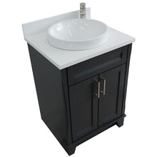 Load image into Gallery viewer, Bellaterra Home Vanity BellaTerra Home 25&quot; Single Sink Vanity in Dark Gray Finish with White Quartz and Round Sink 400700-25-DG-WERD