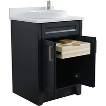 Load image into Gallery viewer, Bellaterra Home Vanity BellaTerra Home 25&quot; Single Sink Vanity in Dark Gray Finish with White Quartz and Round Sink 400700-25-DG-WERD