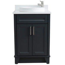 Load image into Gallery viewer, Bellaterra Home Vanity BellaTerra Home 25&quot; Single Sink Vanity in Dark Gray Finish with White Quartz and Round Sink 400700-25-DG-WERD