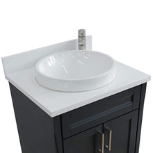 Load image into Gallery viewer, Bellaterra Home Vanity BellaTerra Home 25&quot; Single Sink Vanity in Dark Gray Finish with White Quartz and Round Sink 400700-25-DG-WERD
