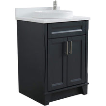 Load image into Gallery viewer, Bellaterra Home Vanity BellaTerra Home 25&quot; Single Sink Vanity in Dark Gray Finish with White Quartz and Round Sink 400700-25-DG-WERD