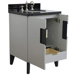 Bellaterra Home Vanity BellaTerra Home 25" Single sink vanity in Light Gray finish with Black galaxy granite and oval sink 408800-25-LG-BGO