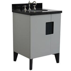 Bellaterra Home Vanity BellaTerra Home 25" Single sink vanity in Light Gray finish with Black galaxy granite and oval sink 408800-25-LG-BGO