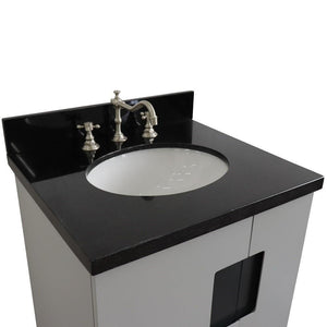 Bellaterra Home Vanity BellaTerra Home 25" Single sink vanity in Light Gray finish with Black galaxy granite and oval sink 408800-25-LG-BGO