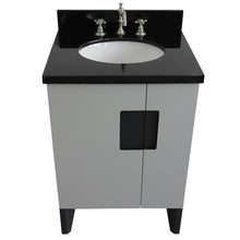 Load image into Gallery viewer, Bellaterra Home Vanity BellaTerra Home 25&quot; Single sink vanity in Light Gray finish with Black galaxy granite and oval sink 408800-25-LG-BGO