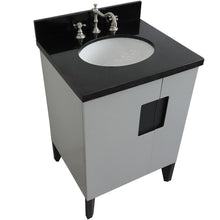 Load image into Gallery viewer, Bellaterra Home Vanity BellaTerra Home 25&quot; Single sink vanity in Light Gray finish with Black galaxy granite and oval sink 408800-25-LG-BGO