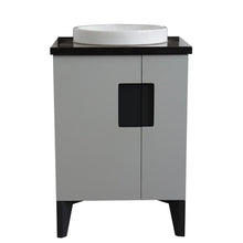 Load image into Gallery viewer, Bellaterra Home Vanity BellaTerra Home 25&quot; Single sink vanity in Light Gray finish with Black galaxy granite and round sink 408800-25-LG-BGRD