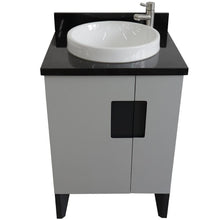 Load image into Gallery viewer, Bellaterra Home Vanity BellaTerra Home 25&quot; Single sink vanity in Light Gray finish with Black galaxy granite and round sink 408800-25-LG-BGRD