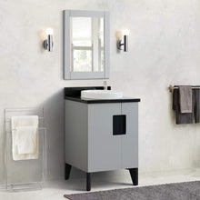 Load image into Gallery viewer, Bellaterra Home Vanity BellaTerra Home 25&quot; Single sink vanity in Light Gray finish with Black galaxy granite and round sink 408800-25-LG-BGRD