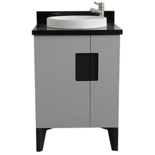 Load image into Gallery viewer, Bellaterra Home Vanity BellaTerra Home 25&quot; Single sink vanity in Light Gray finish with Black galaxy granite and round sink 408800-25-LG-BGRD