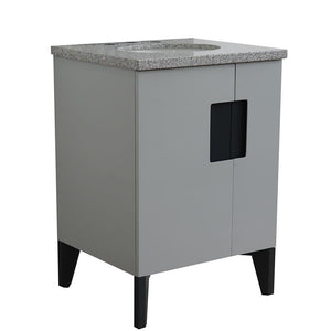 Bellaterra Home Vanity BellaTerra Home 25" Single sink vanity in Light Gray finish with Gray granite and oval sink 408800-25-LG-GYO