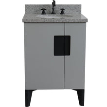 Load image into Gallery viewer, Bellaterra Home Vanity BellaTerra Home 25&quot; Single sink vanity in Light Gray finish with Gray granite and oval sink 408800-25-LG-GYO