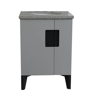 Bellaterra Home Vanity BellaTerra Home 25" Single sink vanity in Light Gray finish with Gray granite and oval sink 408800-25-LG-GYO