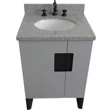 Load image into Gallery viewer, Bellaterra Home Vanity BellaTerra Home 25&quot; Single sink vanity in Light Gray finish with Gray granite and oval sink 408800-25-LG-GYO