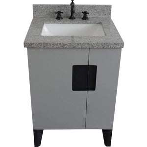 Bellaterra Home Vanity BellaTerra Home 25" Single sink vanity in Light Gray finish with Gray granite and rectangle sink 408800-25-LG-GYR