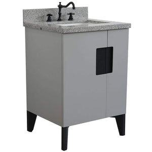 Bellaterra Home Vanity BellaTerra Home 25" Single sink vanity in Light Gray finish with Gray granite and rectangle sink 408800-25-LG-GYR