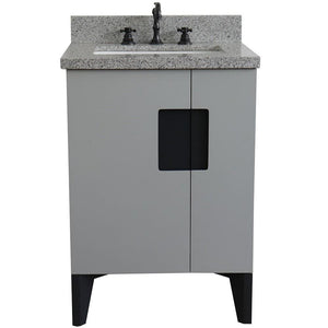 Bellaterra Home Vanity BellaTerra Home 25" Single sink vanity in Light Gray finish with Gray granite and rectangle sink 408800-25-LG-GYR